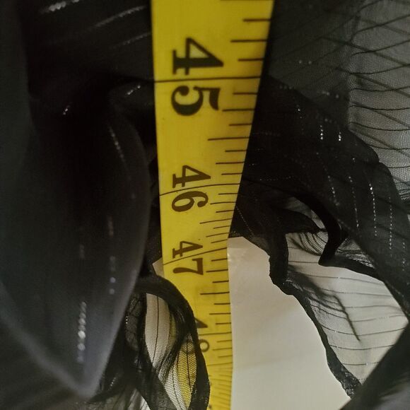 **NOT FOR SALE** Market Dress 10 Black Pleated Midi Lurex Sheer Coquette Fairy - Picture 12 of 15